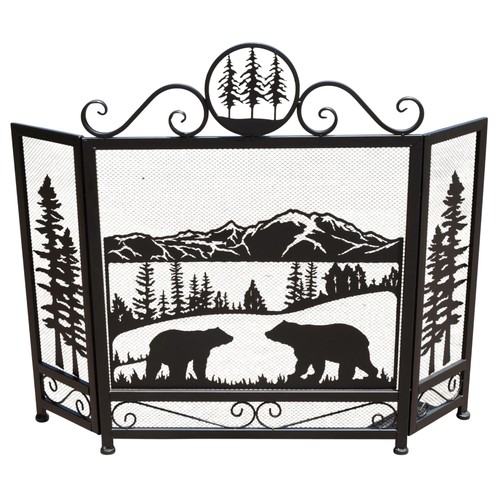 Panel fireplace screen - 3-panel,