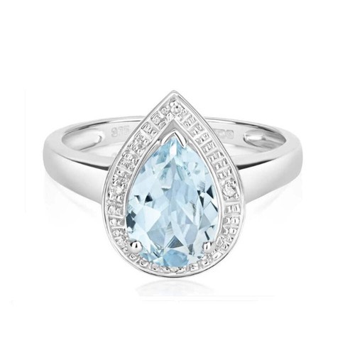 Bague véritable aigue-marine