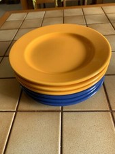 ASSIETTES À DESSERT - Petites assiettes - 3 Bleues 3 Jaunes -