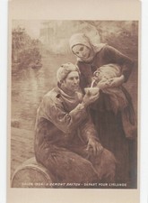 CPA PARIS SALON 1904 Artiste Mme V. DEMONT-BRETON Départ pour l' ISLANDE - PECHE