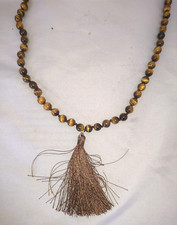 GRAND BEAU BIJOU COLLIER EN PIERRE OEIL DE TIGRE FEMME OU HOMME