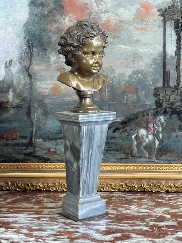 Buste enfant bronze sur - enfant, en