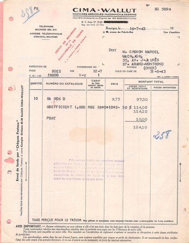 1943 machines agricoles cima - machines,