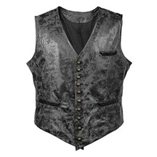Hommes Faux Gilet Cuir