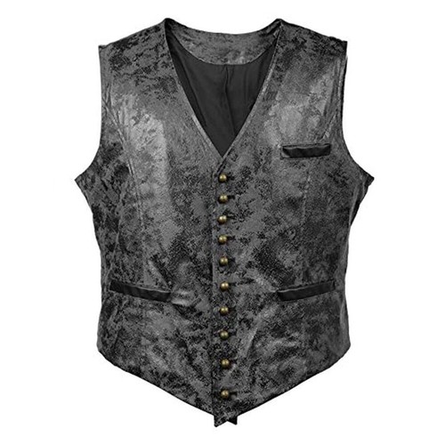 Hommes faux gilet cuir - faux,