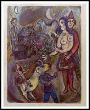 Marc CHAGALL : le cirque,  lithographie signée 1968