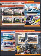 PK23816/ DJIBOUTI – TRAINS – COMPLETE SET OF 6 MINT MNH BLOCKS + SOUVENIR SHEETS