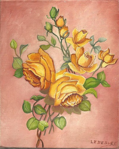 Fleurs les roses huile sur - fleurs,