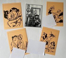 lot 5 CP Pirates TINTIN / LUCKY LUKE / érotique ++ Ed. BUCQUOY / Pastiches  +++
