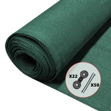 Brise vue occultant en HDPE 90g/m² 1.8x10m avec attaches de fixation vert