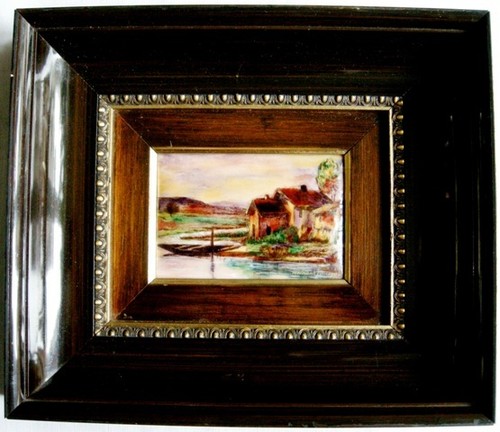 Tableau emaux limoges coucher - emaux,