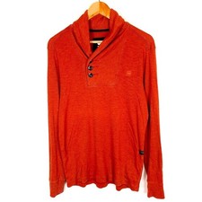 Pull homme G-STAR EZRA taille M pull rouge coton mélangé col châle coupe slim