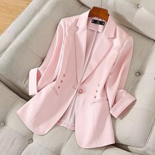 Blazer Femme Rose Poudré Chic