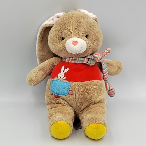 Doudou lapin beige jaune - , bleu