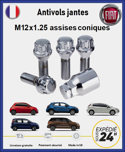Ecrous antivol roues - roues, fiat