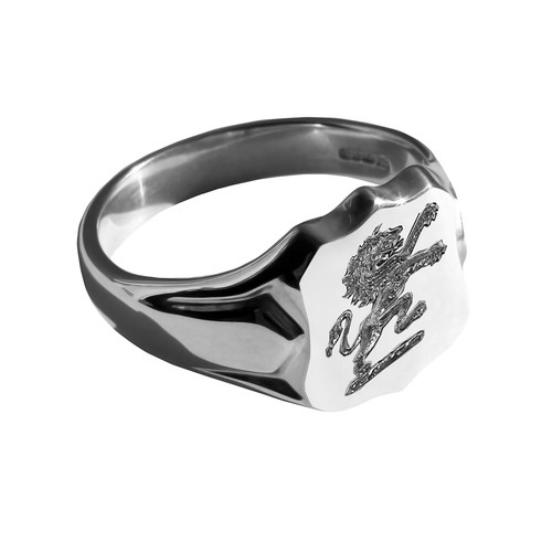 Bague blason argent - de,