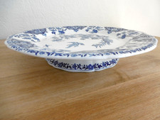 PRESENTOIR FAIENCE GIEN DECOR DELFT OISEAUX BLEUS Lot 2.