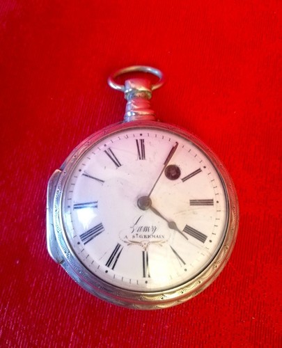Montre coq argent signée - à,