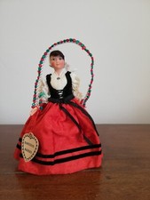Poupée folklorique régionale Le Minor danseuse basque étiquette doll vintage