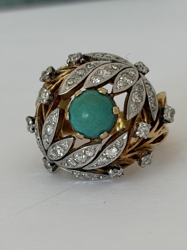 7914 bague dôme vintage or - 7914-,