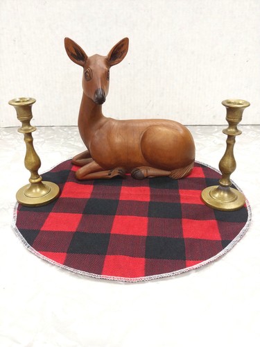 Solid wood carved deer - wood,