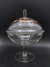 Grande Bonbonnière en verre sur pied émaillée Nagel Art glass Germany