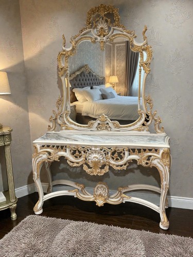 Console dorée style xvi - console,