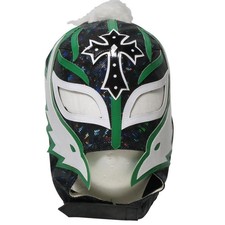Masque semi-pro géant Rey Mysterio petit masque fourrure noire dos ouvert Luc...