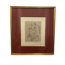 Dessin crayon femme nue âgée