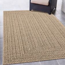 Tapis d'intérieur et d'extérieur au style moderne en aspect jute beige-marron