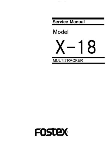 Fostex multitracker - fostex, x-18