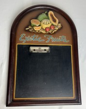 Décoration Cadre  Cuisine Panneau De Craie En Bois Vintage Exotic Fruits