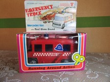 971Z Jouet Plastique MF Hong Kong 880 Mercedes L 406D Pompiers + Boite
