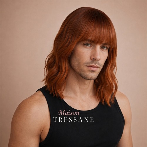 Perruque homme rouge carré - perruque,