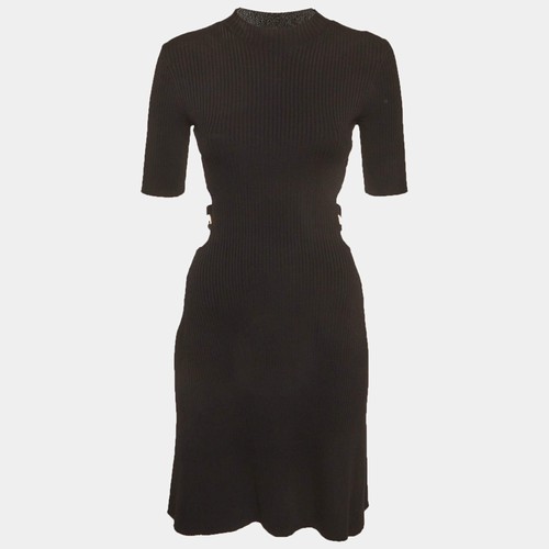 Mini robe noire découpes - robe,