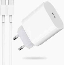 Chargeur Rapide 20W USB C + Câble USB C Blanc pour iPhone 17/16/15/14/13/12/11/X