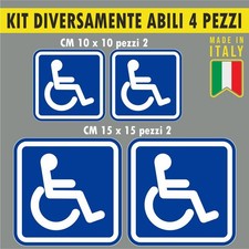 Kit de 4 autocollants invalides handicapés fauteuil roulant personnes...