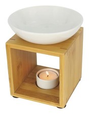 Lampe à parfum Malmö blanc avec bougie Diffuseur Brûle Parfum grand bol comme...