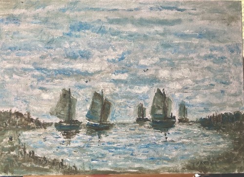 Peinture huile style ancien - peinture,
