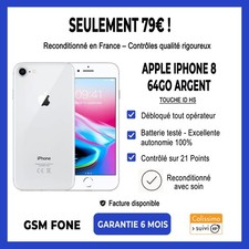 iPhone 8 64 Go - Argent - Débloqué - TRÈS BON ÉTAT -  Sans Touch ID