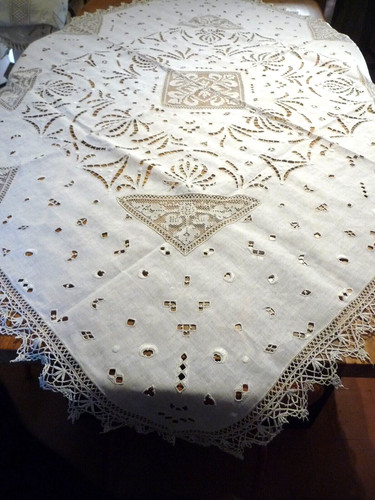 Linge ancien belle nappe - linge, en