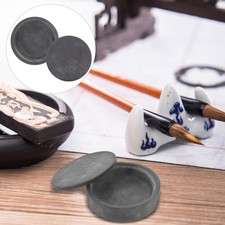  1pc pierre à encre créative avec couvercle peinture ronde pierre à encre de