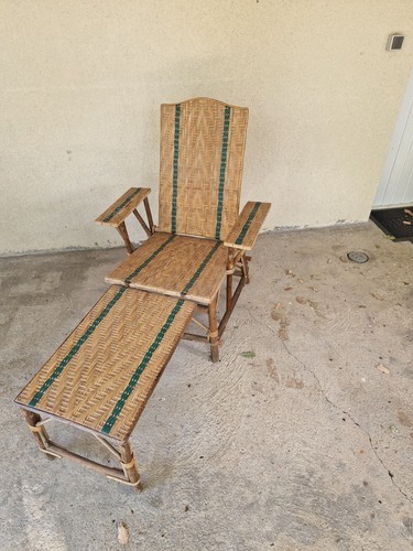 Chaise longue vintage - chaise, rotin
