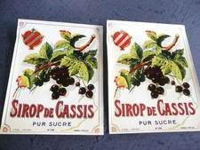 2 étiquettes ancienne  sirop