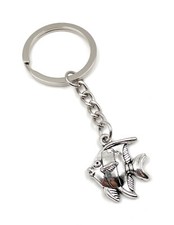 Porte-Clés Aquarium Poisson D'Aquarium Argent Métal Pendentif Charm