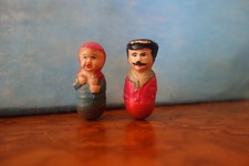 rare anciens jouets celluloïd culbutos poussah fond bureau d'étude convert