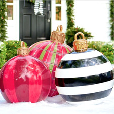 Boule De Noël Géante Pour Décoration Jardin Fêtes Diamètre 60 cm PVC Rouge