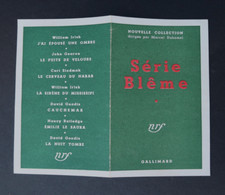 Polar Feuillet Publicité pour la Série Bléme Gallimard 1950 Etat Neuf