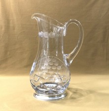 pichet / broc cristal taillé et monture en argent massif 925 modèle perles 27 cm