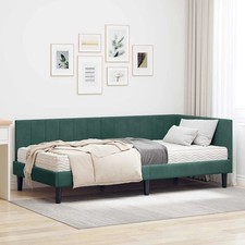 Cadre de lit d'angle avec matelas avec tête de lit Velours Lit Reposant vidaXL v
